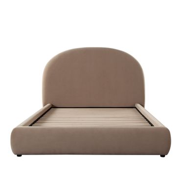 Fox Eastern King Bed In Camel Performance Velvet with Arch Headboard