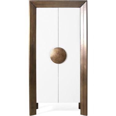 Framed Tall Cabinet In White