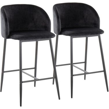 Fran 26 Inch Fixed Height Counter Stool Set of 2 In Black