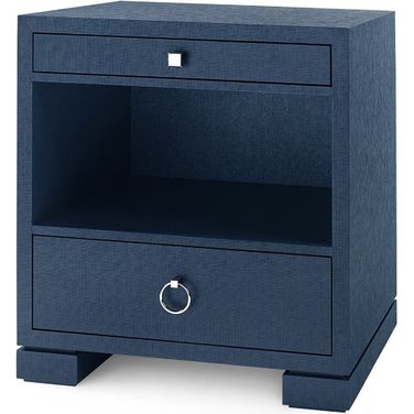 Frances 2-Drawer Side Table In Deep Navy