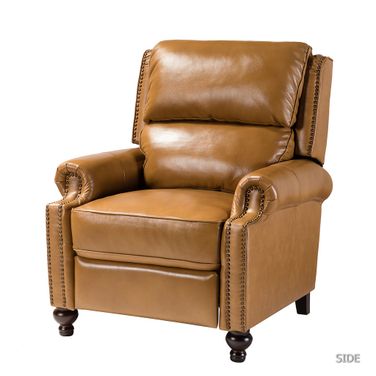 Franco Genuine Leather Recliner In Camel