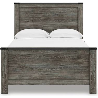Frandern Full Panel Bed In Black and Gray