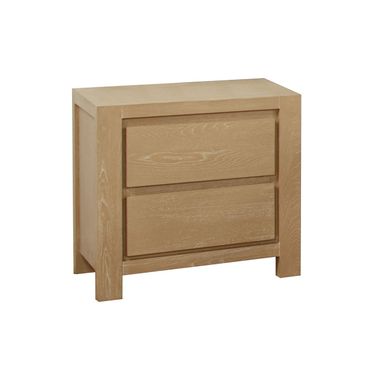 Frank Rubberwood 2 Drawer Nightstand in Natural Light Oak