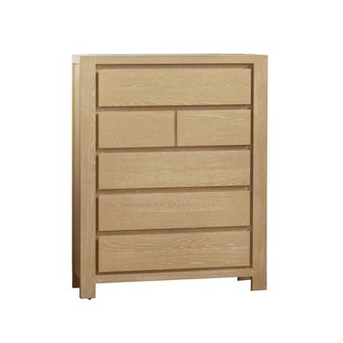 Frank Rubberwood 5 Drawer Chest in Natural Light Oak