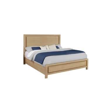 Frank Rubberwood Eastern King Panel Bed in Natural Light Oak