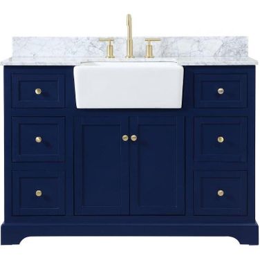 Franklin 48 Inch Single Bathroom Vanity with Backsplash In Blue
