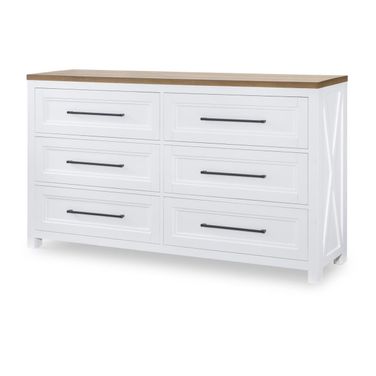 Franklin 6 Drawer Dresser In Harvest Oak and Natural White