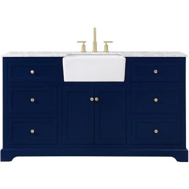 Franklin 60 Inch Single Bathroom Vanity In Blue