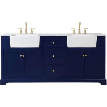 Franklin 72 Inch Double Bathroom Vanity In Blue