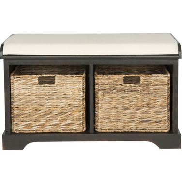 Franklin Brown Wicker Storage Bench