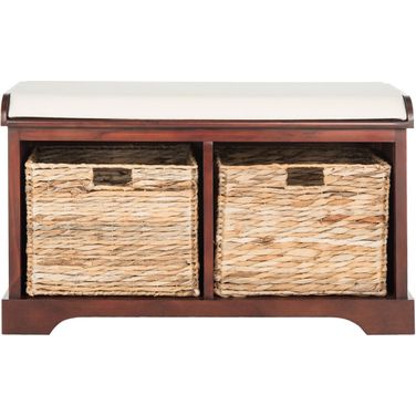 Franklin Cherry Wicker Storage Bench