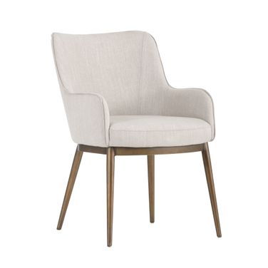 Franklin Dining Armchair In Beige Linen