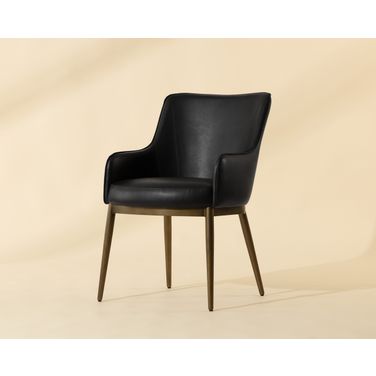 Franklin Dining Armchair In Bravo Black
