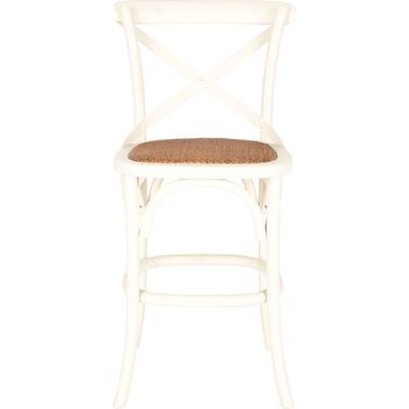 Franklin Ivory and Medium Brown X-Back Counter Stool