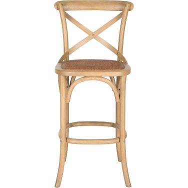Franklin Weathered Oak and Medium Brown X-Back Bar Stool