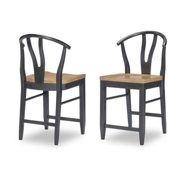 Franklin Wishbone Back Counter Height Chair Set of 2 In Harvest Oak and Natural White
