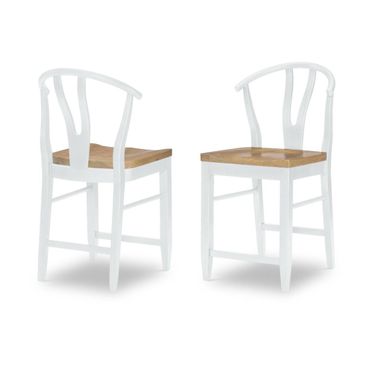 Franklin Wishbone Back Counter Height Chair Set of 2 In Harvest Oak and Natural White