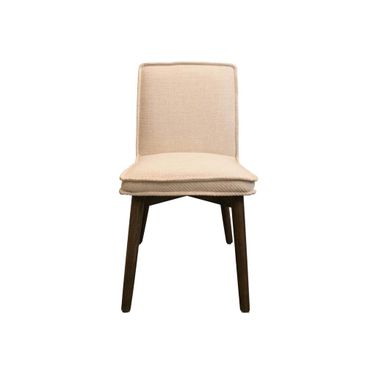 Franklyn Dining Chair Set of 2 In Dark Brown and Pebble Cream