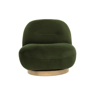 Franze Swivel Lounge Chair In Moss Green and Natural