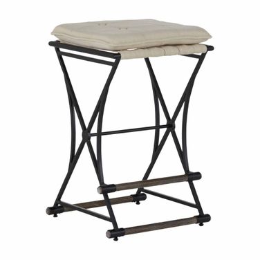 Frederick 26.5 Inch Counter Height Stool In Aged Black and Cerused Oak