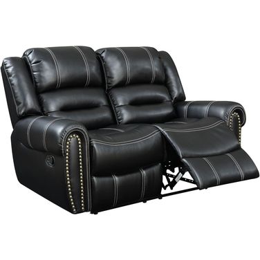 Frederick Black Reclining Loveseat