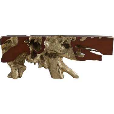 Freeform Console Table In Brown and Gold