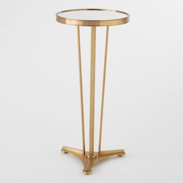 French Moderne Side Table In Antique Brass