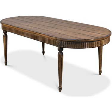 French Tan Antique Reproduction Dining Table