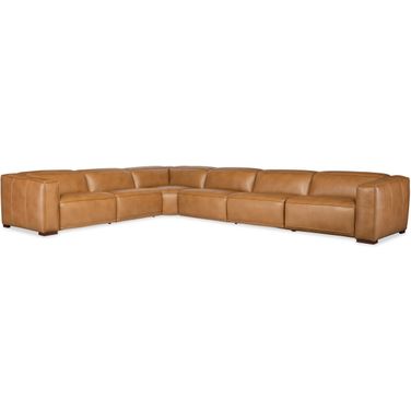 Fresco 6 Seat Power Recline Sectional In Brown
