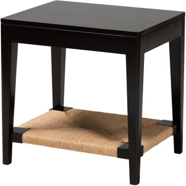Freya Bayur Wood End Table In Black