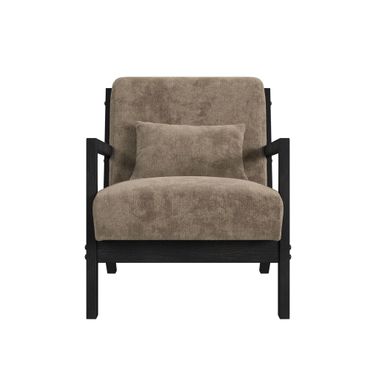 Freya Chair with Kidney Pillow In Cocoa and Brushed Espresso