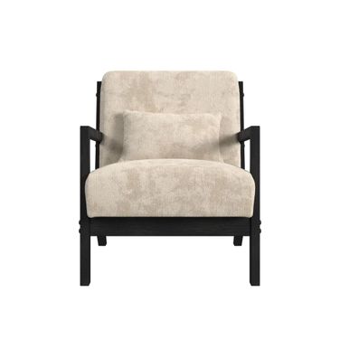 Freya Chair with Kidney Pillow In Cream and Brushed Espresso