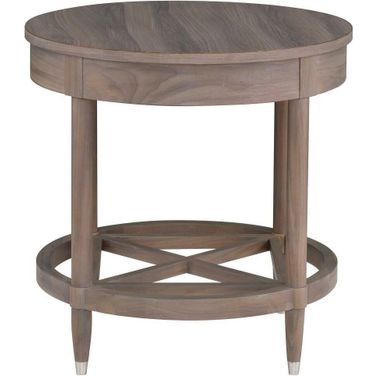 Freya Laminate Round End Table In Walnut