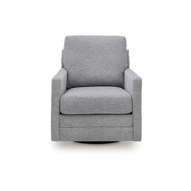 Freybourne Next-Gen Nuvella Swivel Accent Chair In Pewter