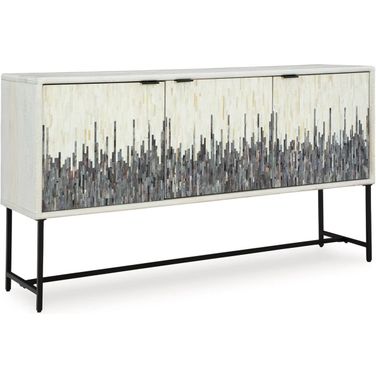 Freyton Accent Cabinet In White and Gray