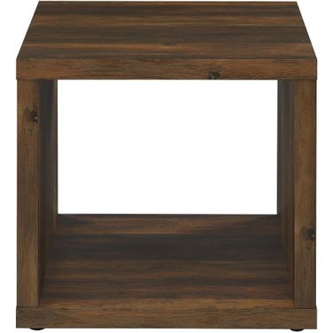 Frisco Square Engineered Wood Side End Table In Dark Pine