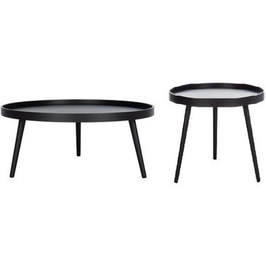 Fritz Round Occasional Table Set In Black