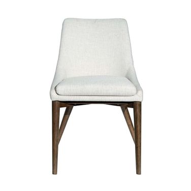 Fritz Side Dining Chair Set of 2 In Dark Grey and Ivory