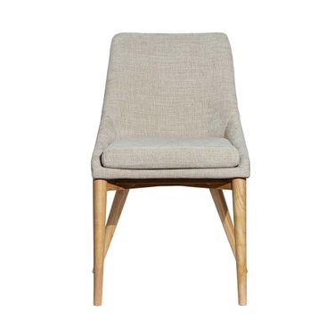 Fritz Side Dining Chair Set of 2 In Taupe and Natural