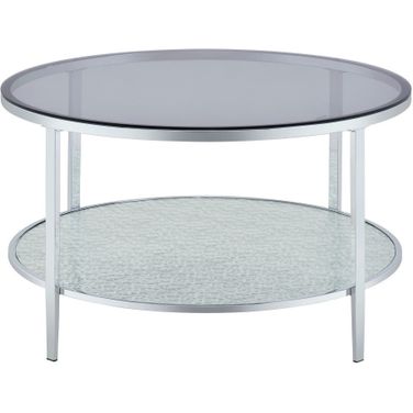 Frostine Round Cocktail Table In Silver