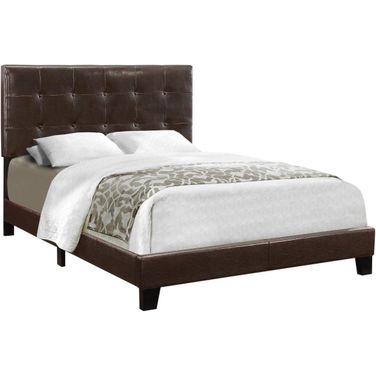 Full Size Bed In Dark Brown Leather Look I 5922F