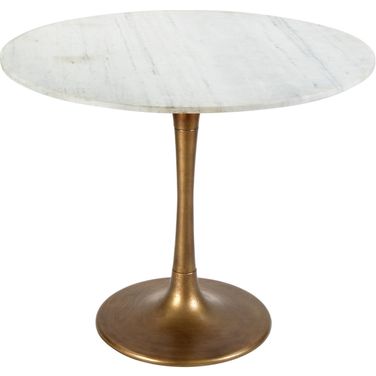 Fullerton Dining Table In White and Gold