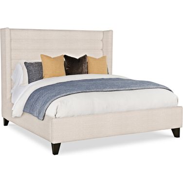 Fully King Upholstered Bed Stocked In Charbrown