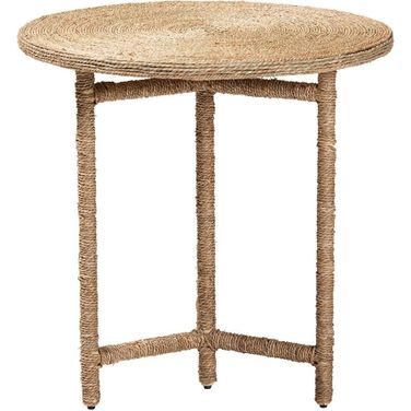 Fumito Handwoven Seagrass End Table In Natural Brown