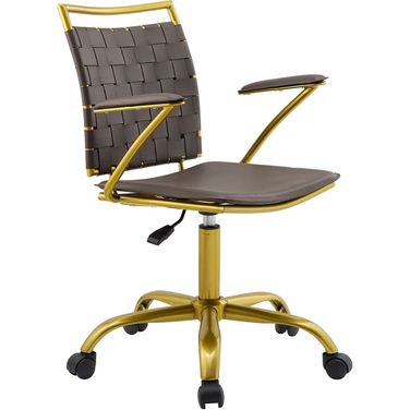 Fuse Faux Leather Office Chair In Brown