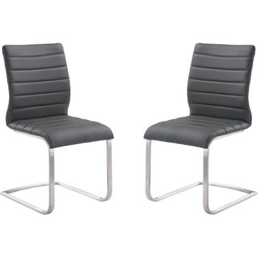 Fusion Contemporary Gray Side Chair Set of 2