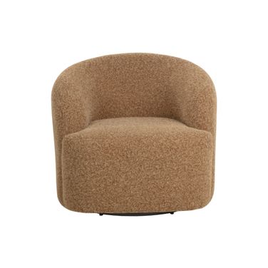 Fuwari Swivel Lounge Chair In Macio Camel