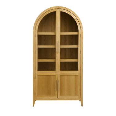 Fynn Blonde Display Cabinet In Tan