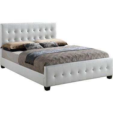 Glory Furniture G2587 Full Upholstered Panel Bed in White