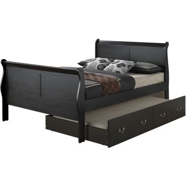 Glory Furniture G3150 Full Trundle Bed in Black